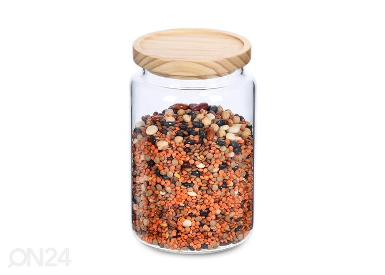 Lasipurkki puukannella 1270 ml kuvasuurennos