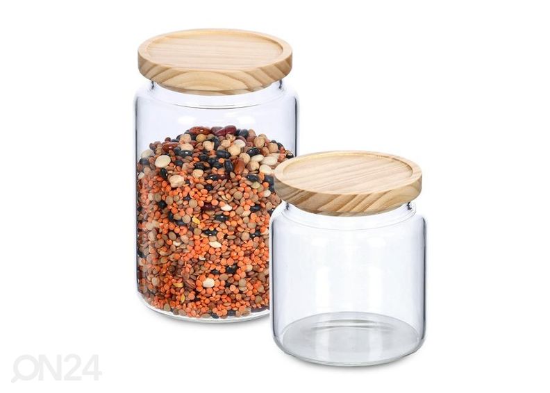 Lasipurkki puukannella 1270 ml kuvasuurennos