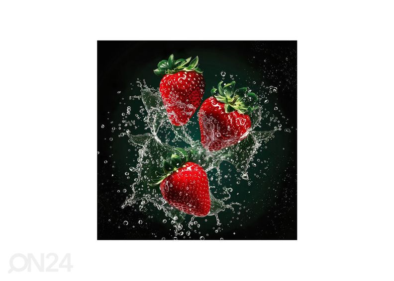 Lasitaulu Strawberries 30x30 cm kuvasuurennos