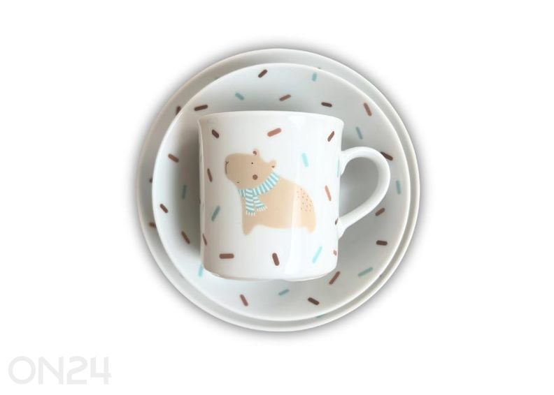 Lasten astiasto Kapybara lemmikkieläin kuvasuurennos