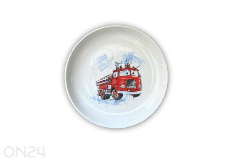 Lasten astiasto Paloauto kuvasuurennos