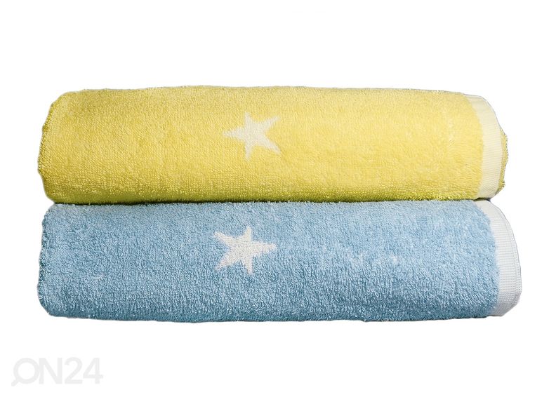 Lasten froteepyyhe Stars 70x120 cm, keltainen kuvasuurennos