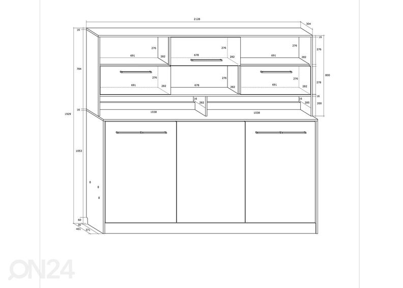 Lasten kaappisänky Mac 90x200 cm kuvasuurennos
