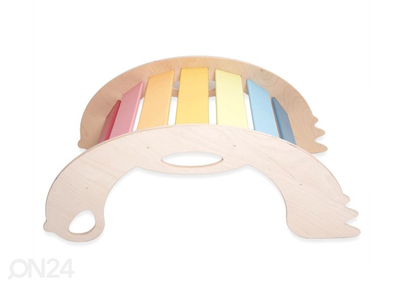 Lasten keinu Lintu Värikäs, luonnonsävyinen laita kuvasuurennos