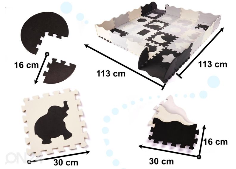 Lasten palamatto 36 kpl 143x143 cm kuvasuurennos