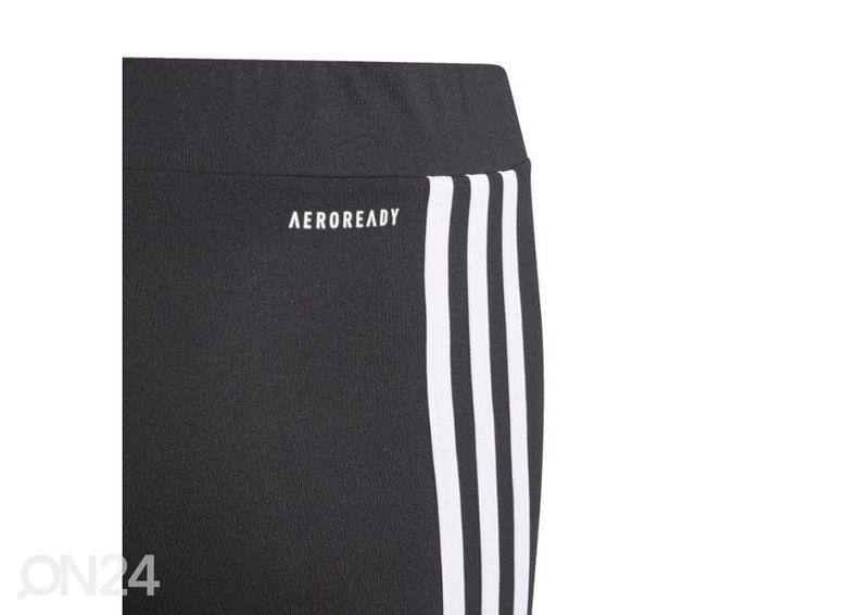 Lasten pitkät treenileggingsit Adidas D2M 3 Stripes Tight kuvasuurennos