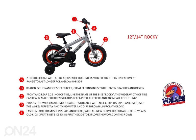 Lasten polkupyörä 14" Rocky Volare kuvasuurennos