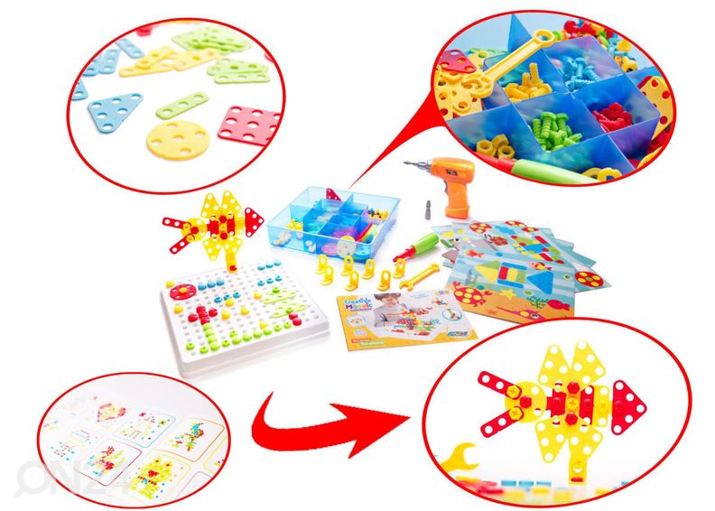 Lasten rakennussarja 261 osaa kuvasuurennos