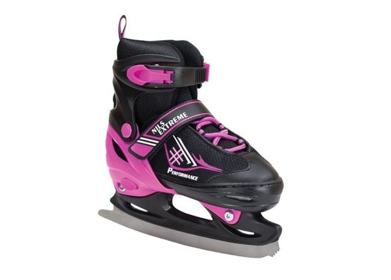 Lasten säädettävät luistimet Nils Extreme 34-37 NF7104 A musta-roosa kuvasuurennos