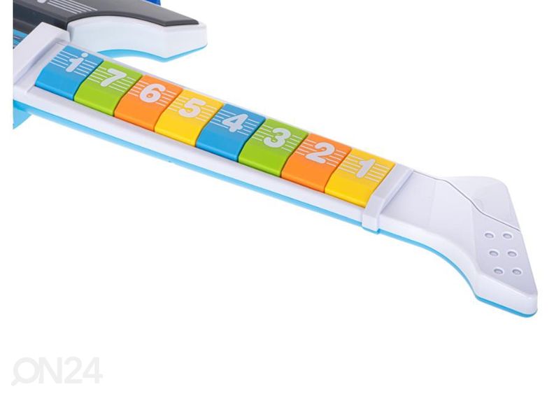 Lasten sähkökitara mikrofonilla sininen kuvasuurennos