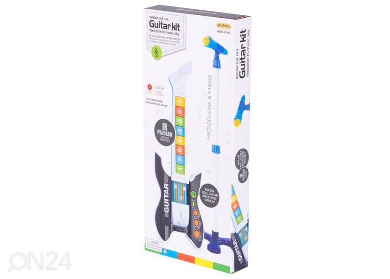 Lasten sähkökitara mikrofonilla sininen kuvasuurennos