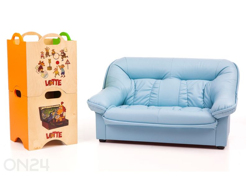 Lasten sohva Mini Spencer + lelulaatikko Lotte kuvasuurennos