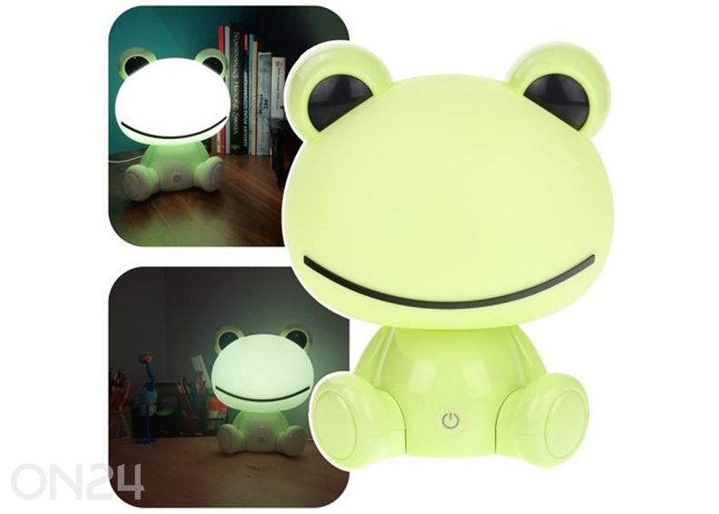 Lasten yölamppu Frog LED, vihreä kuvasuurennos