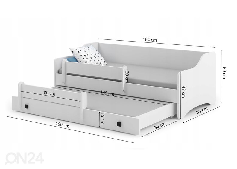 Lastensänky 2-lle Nami 80x160 cm kuvasuurennos