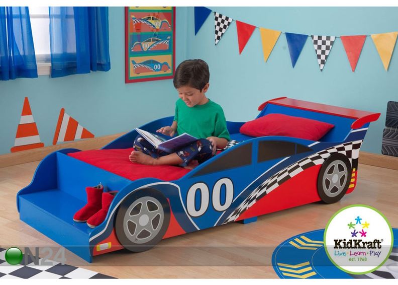 Lastensänky KidKraft RALLIAUTO 70x140 cm kuvasuurennos