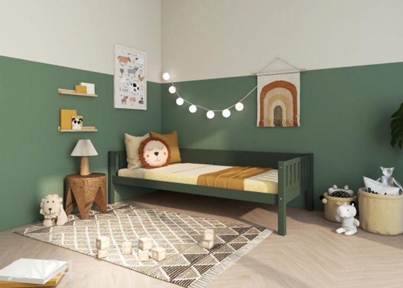 Lastensänky vuodevaatelaatikoilla THUKA Viggo, vihreä kuvasuurennos