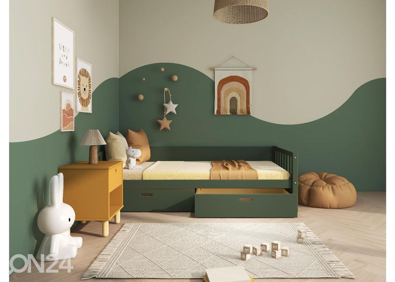 Lastensänky vuodevaatelaatikoilla THUKA Viggo, vihreä kuvasuurennos