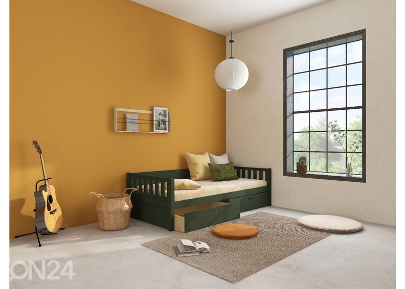 Lastensänky vuodevaatelaatikoilla THUKA Viggo, vihreä kuvasuurennos