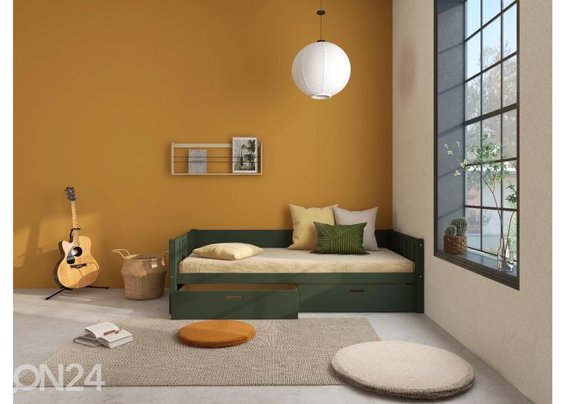 Lastensänky vuodevaatelaatikoilla THUKA Viggo, vihreä kuvasuurennos