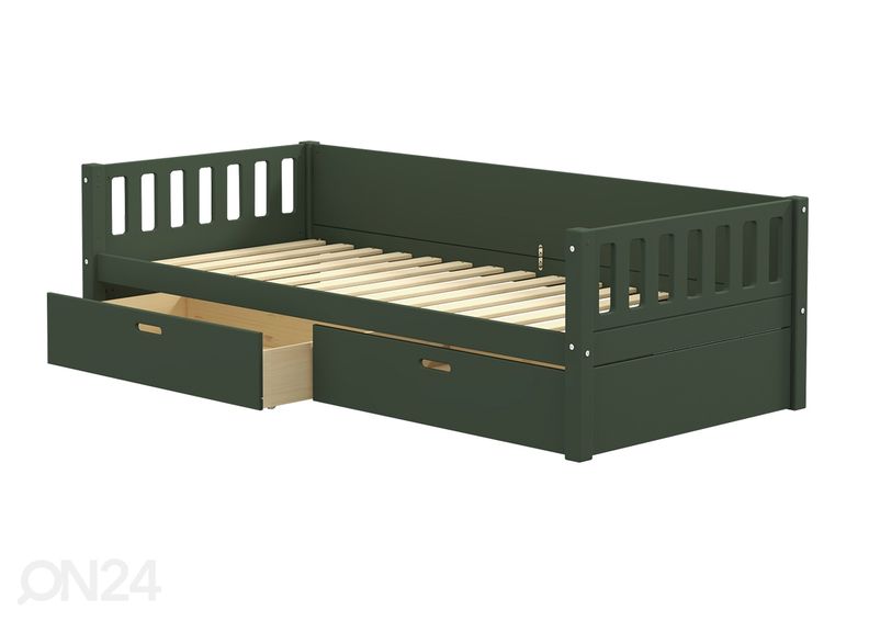 Lastensänky vuodevaatelaatikoilla THUKA Viggo, vihreä kuvasuurennos