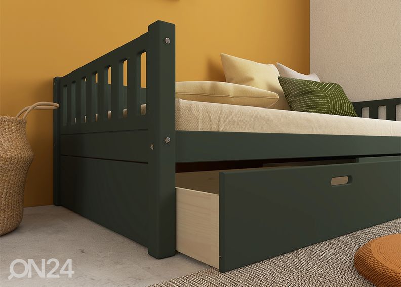 Lastensänky vuodevaatelaatikoilla THUKA Viggo, vihreä kuvasuurennos