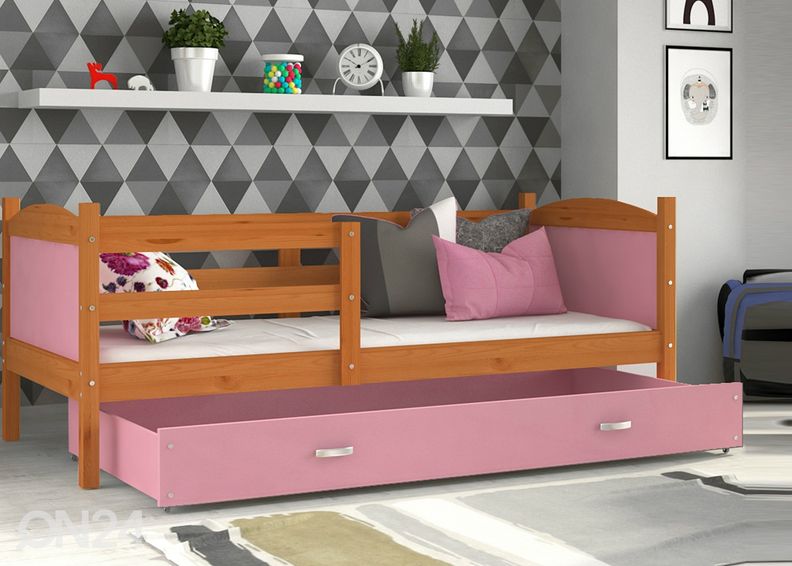 Lastensänky vuodevaatelaatikolla 80x190 cm+patja kuvasuurennos