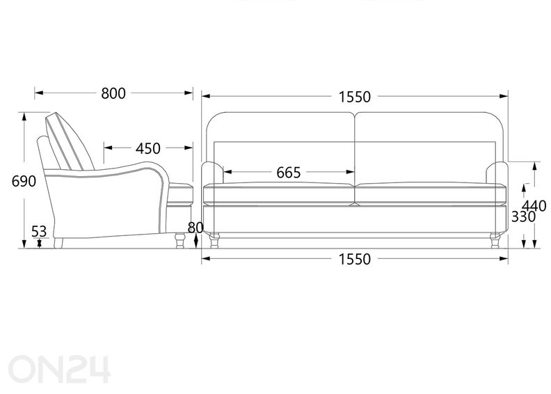 Lastensohva Howard 3-istuttava kuvasuurennos