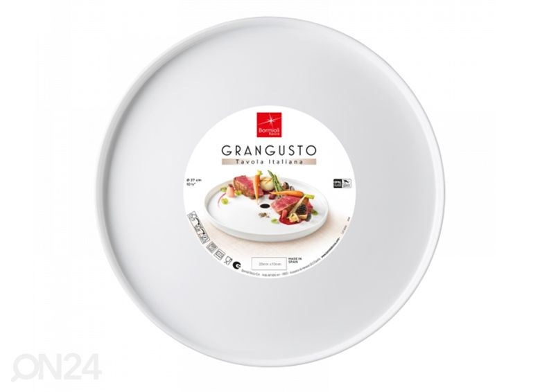 Lautanen Grangusto Ø 27 cm, valkoinen, 2 kpl kuvasuurennos