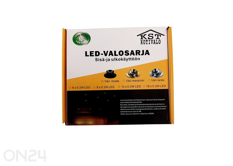 LED saunavalaisimet 12 x 0,2 W, matta musta kuvasuurennos