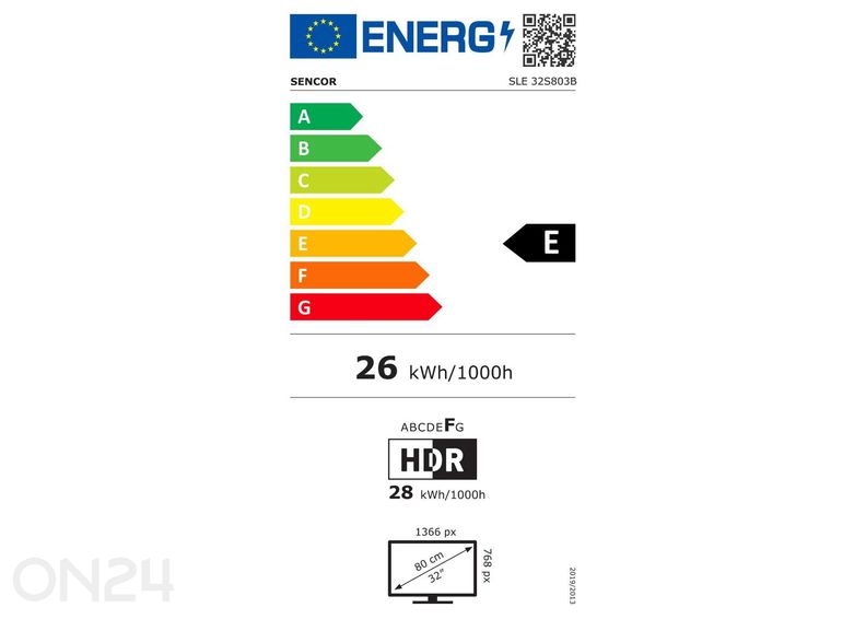 LED-televisio 32" Sencor SLE32S803B kuvasuurennos