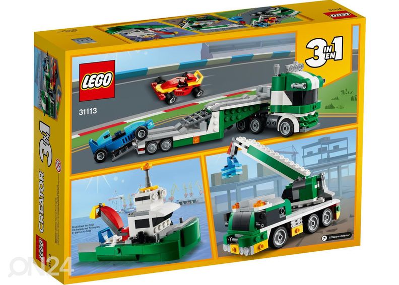 LEGO Creator kilpa-autojen kuljetusauto kuvasuurennos
