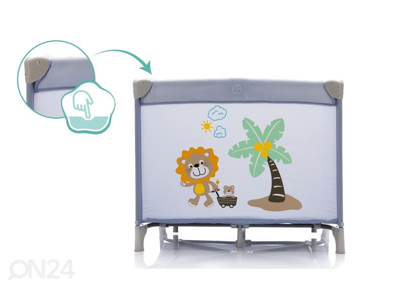 Leikkikehä / matkasänky Leijona harmaa, Fillikid kuvasuurennos