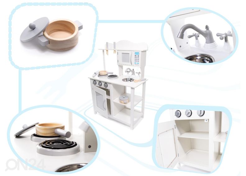 Leikkikeittiö tarvikkeilla 85 cm kuvasuurennos