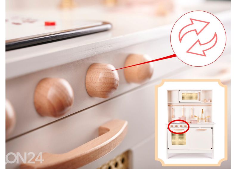 Leikkikeittiö tarvikkeilla Retro Boho 100 cm kuvasuurennos