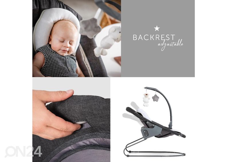 Lepotuoli lelukaarella Hauck Comfort Alpha Bouncer Deluxe kuvasuurennos