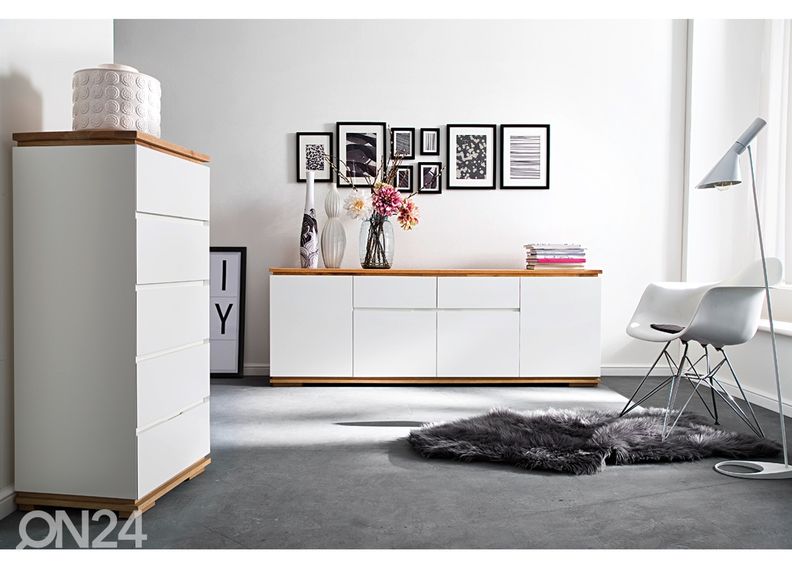 Leveä lipasto puisella kansilevyllä Chiaro 182 cm kuvasuurennos