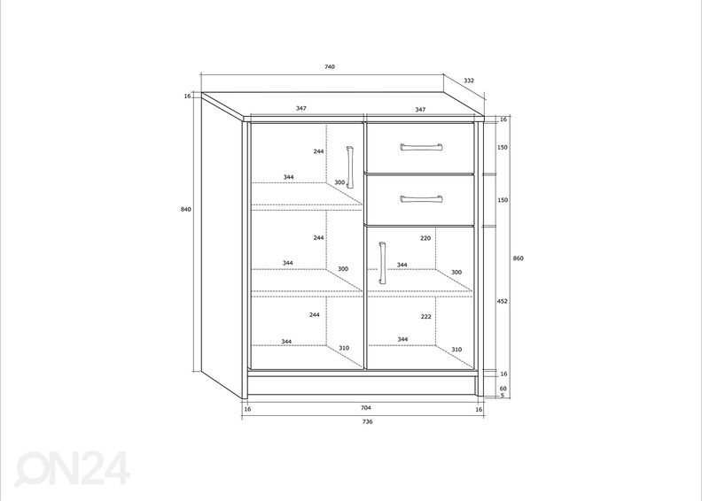 Lipasto 74 cm kuvasuurennos