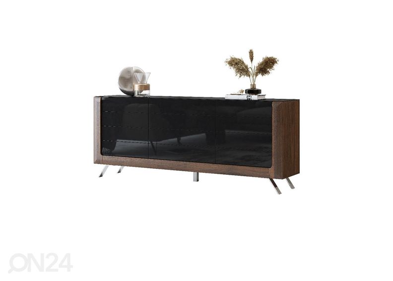 Lipasto Cassandra 199 cm, pähkinä/kiiltävä musta kuvasuurennos