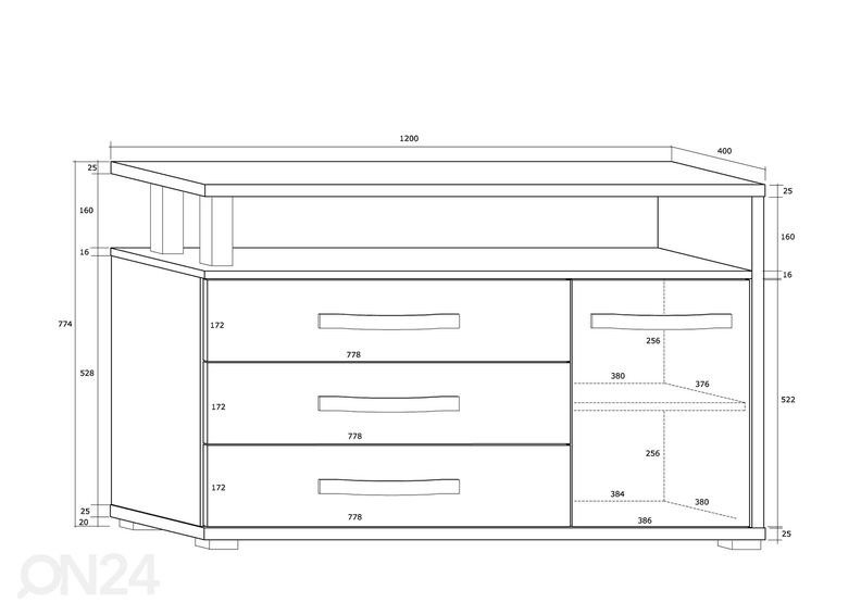 Lipasto Cloghroe 120 cm kuvasuurennos
