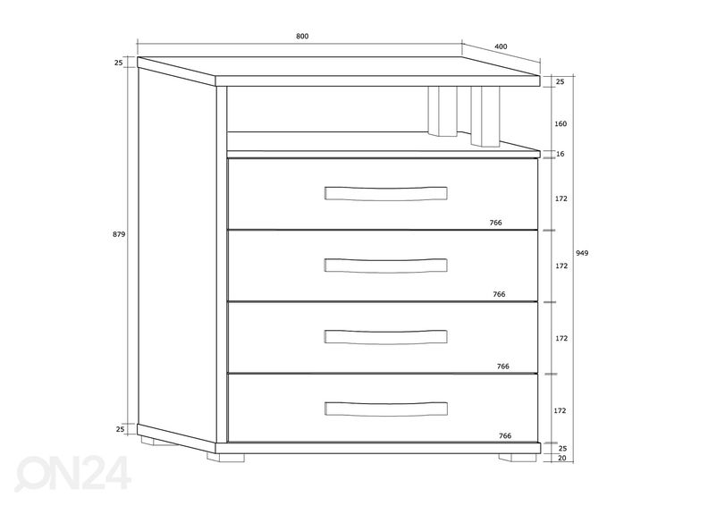 Lipasto Cloghroe 80 cm kuvasuurennos