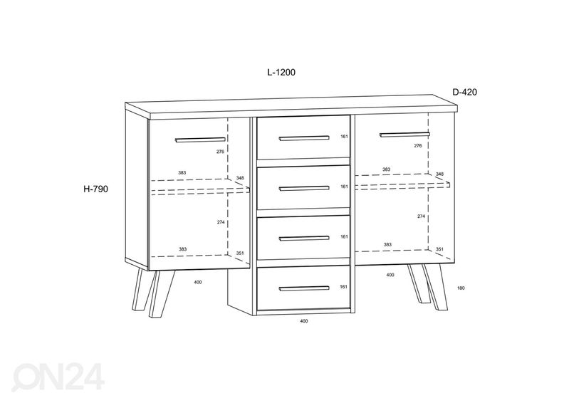 Lipasto Clon 120 cm kuvasuurennos