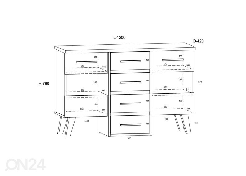 Lipasto Clon 120 cm kuvasuurennos