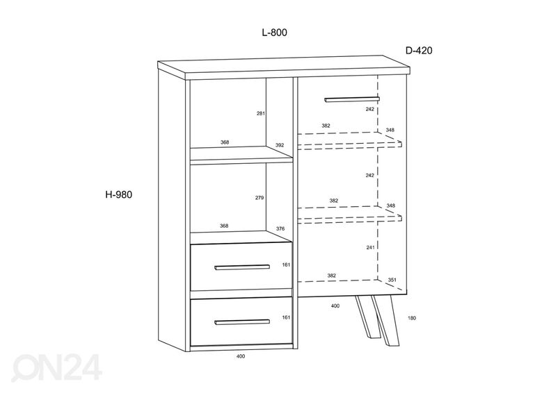 Lipasto Clon 80 cm kuvasuurennos
