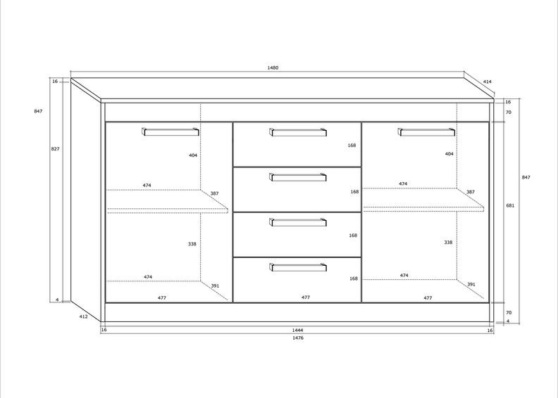 Lipasto Cobhy 148 cm kuvasuurennos
