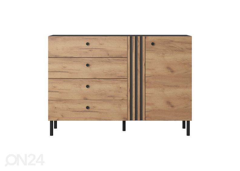 Lipasto Deco B 138 cm, antrasiitti / tammi kuvasuurennos