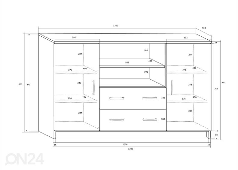 Lipasto Drimo 140 cm kuvasuurennos