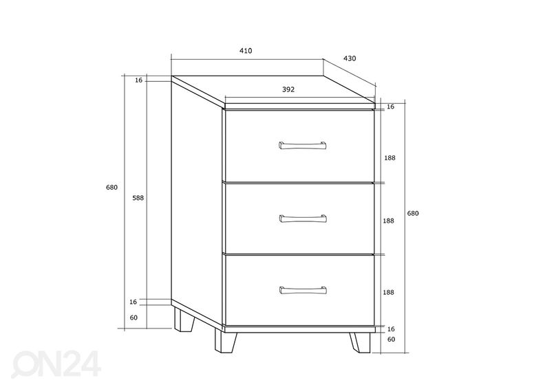 Lipasto Drimo 41 cm kuvasuurennos