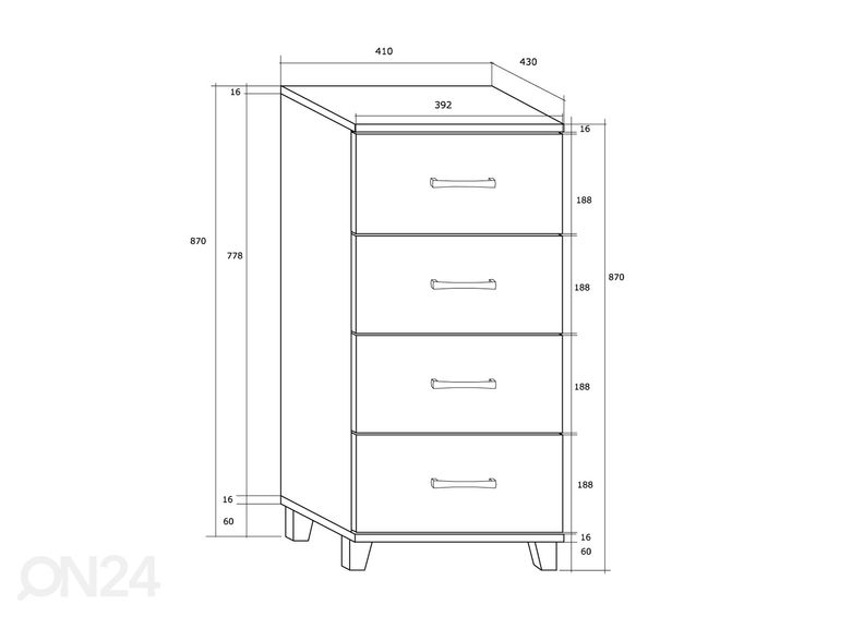 Lipasto Drimo 41 cm kuvasuurennos