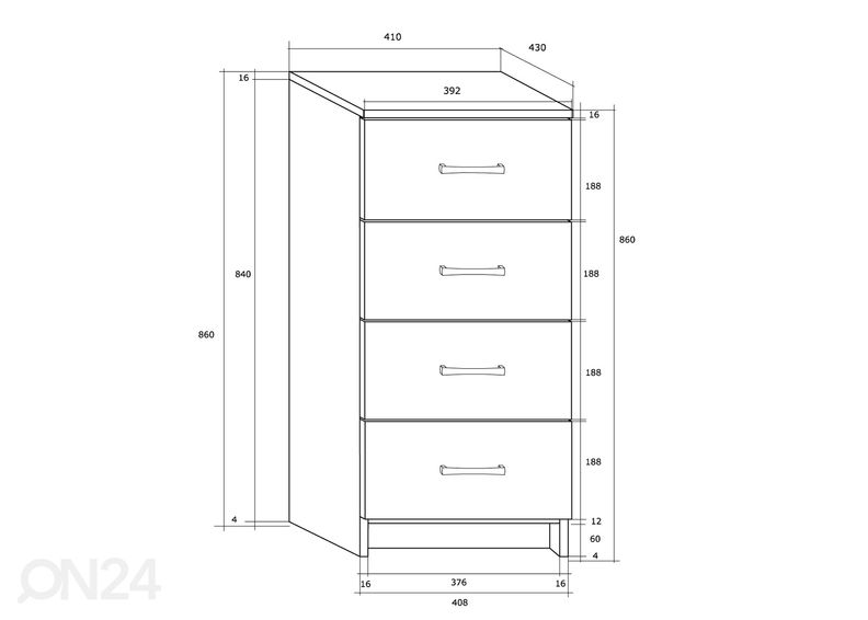 Lipasto Drimo 41 cm kuvasuurennos