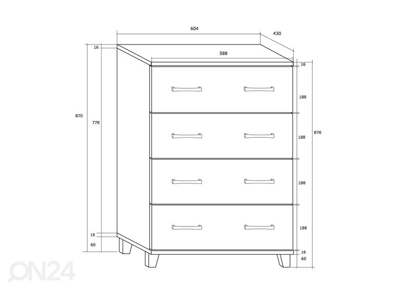Lipasto Drimo 61 cm kuvasuurennos